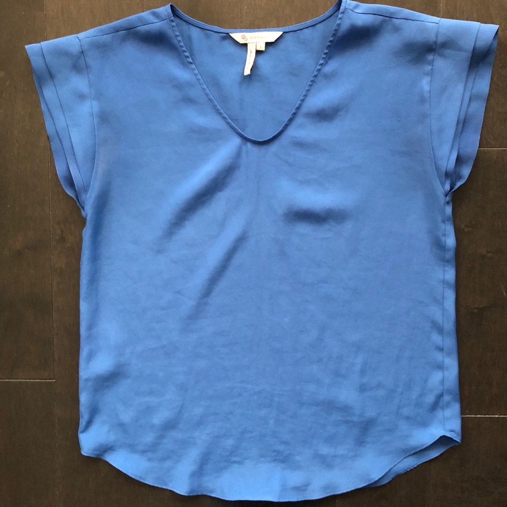 LAST CHANCE! BCBG Bright blue short-sleeved blouse